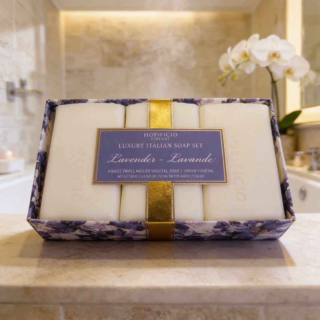 Hopificio Firenze Luxury Italian Lavender Soap Set 3 pieces