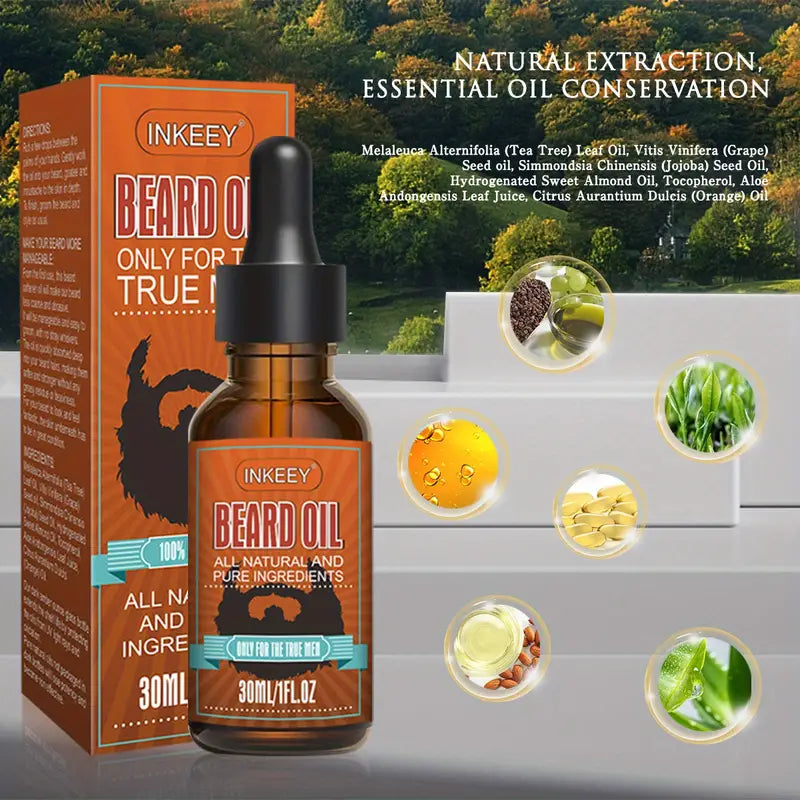 Natural Organic Beard Care Oil for Smoothing & Shaping