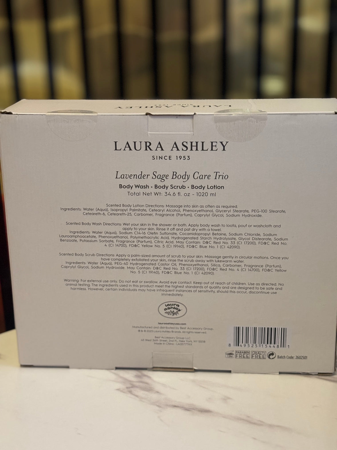 Laura Ashley Lavender Sage Luxury Body Care Trio Set