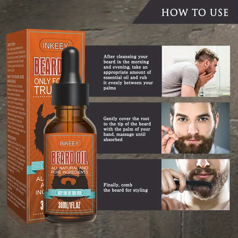 Natural Organic Beard Care Oil for Smoothing & Shaping