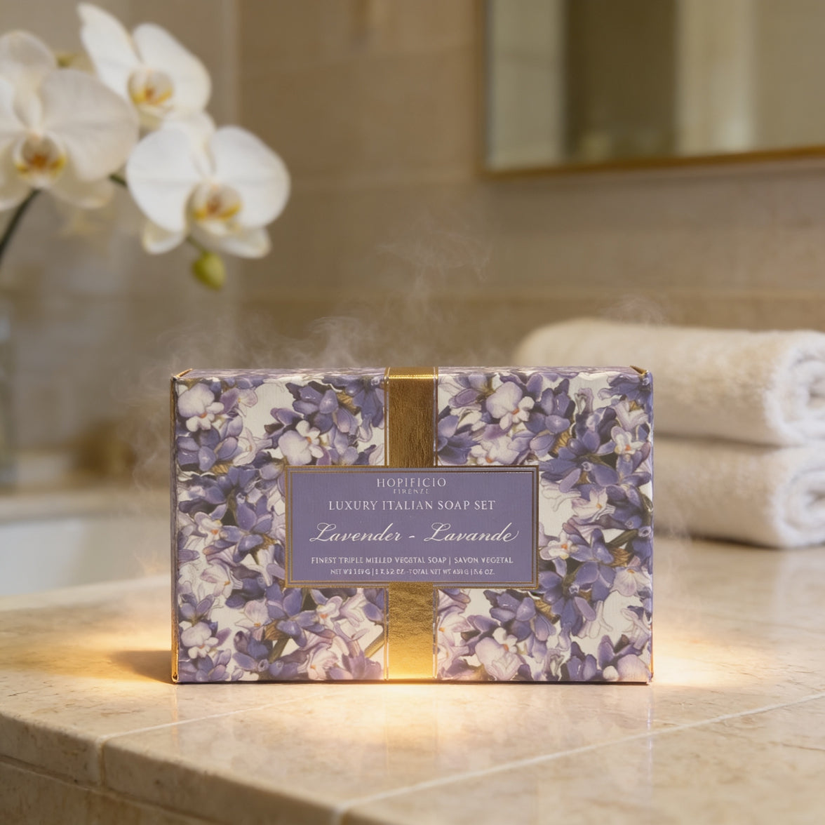 Hopificio Firenze Luxury Italian Lavender Soap Set 3 pieces