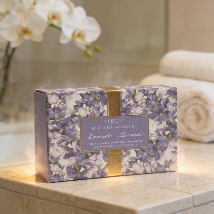 Hopificio Firenze Luxury Italian Lavender Soap Set 3 pieces